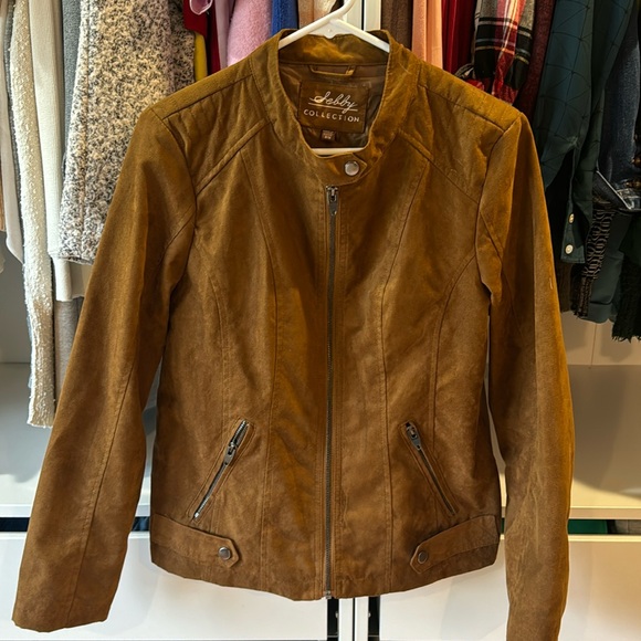Sebby Collection Faux Suede Jacket in Brown - Picture 4 of 10